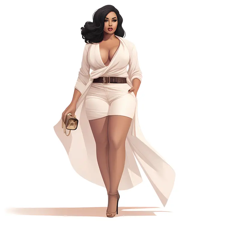 Stylish Woman in White Shorts Outfit