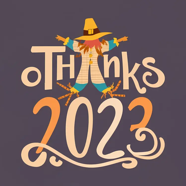 Scarecrow and Text for Thanksgiving 2023