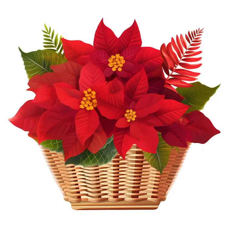 Beautiful Poinsettia Basket for Christmas Decor
