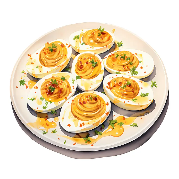 Delicious Deviled Eggs with Garnish