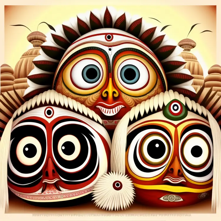 Traditional Masks with Vibrant Colors for Cultural Festival