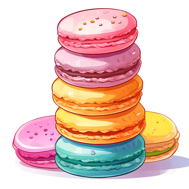 Tower of Colorful Macarons