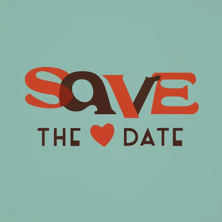 Save the Date with Heart Design