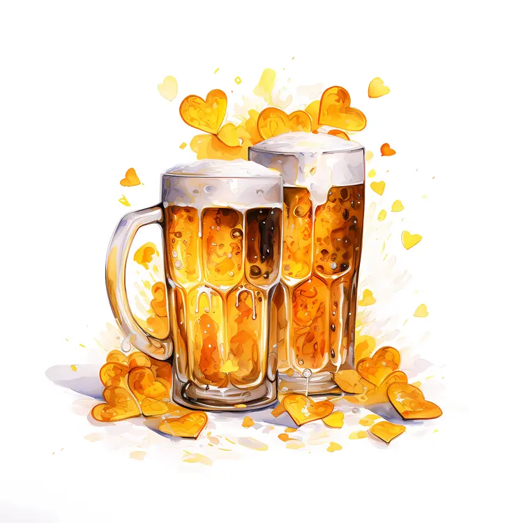 Beer Mugs with Hearts