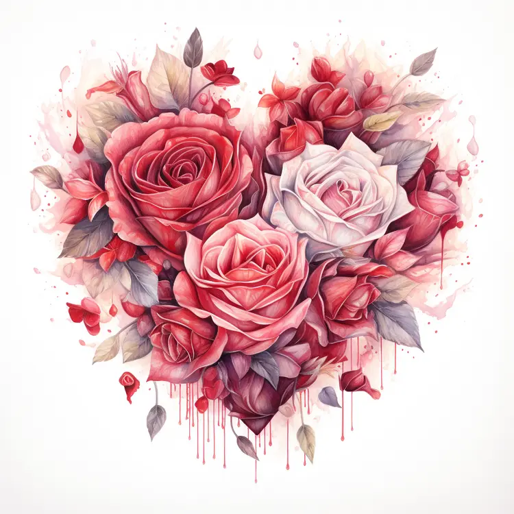Heart-shaped Floral Arrangement with Red and White Roses