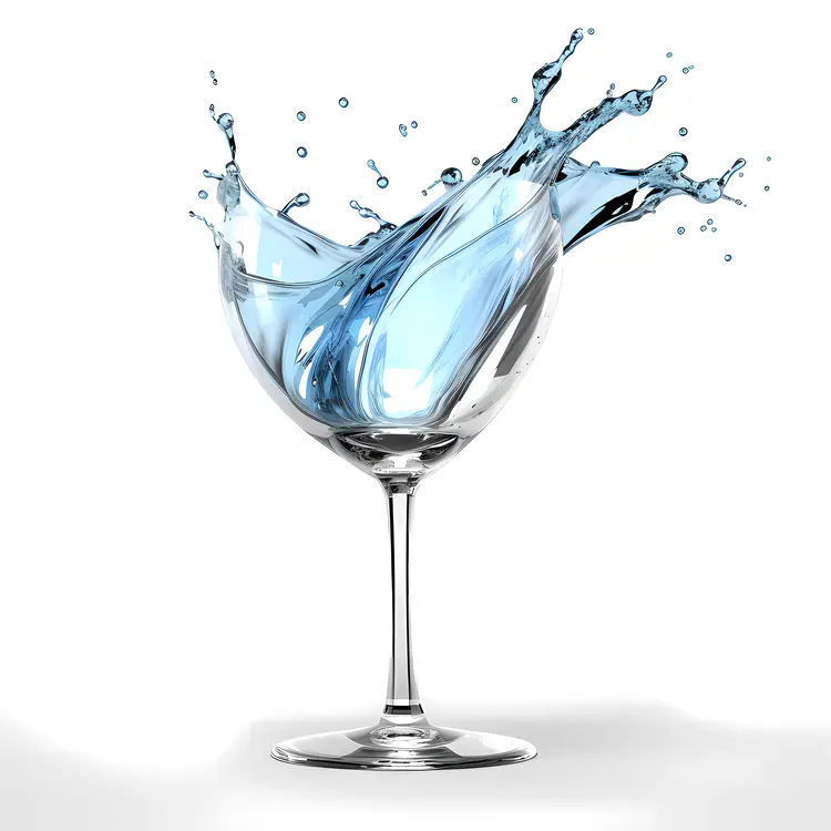 Splashing Water in a Wine Glass