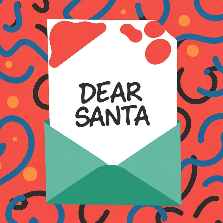 Dear Santa Letter with Colorful Background