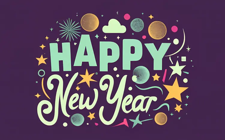 Festive Happy New Year Greeting
