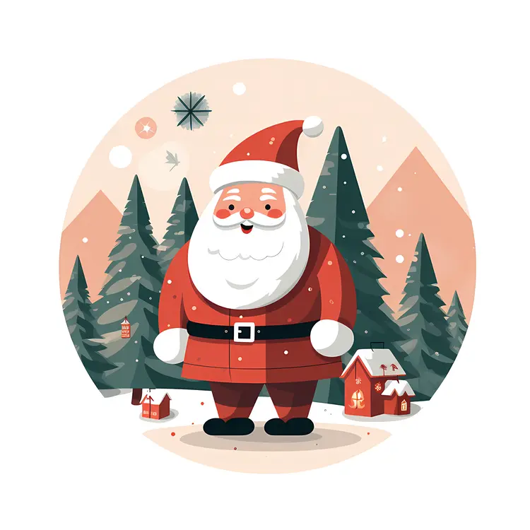 Santa Claus in Winter Village