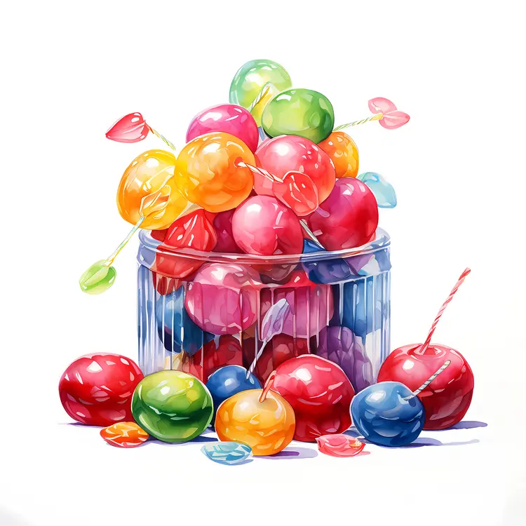 Colorful Candies in a Jar