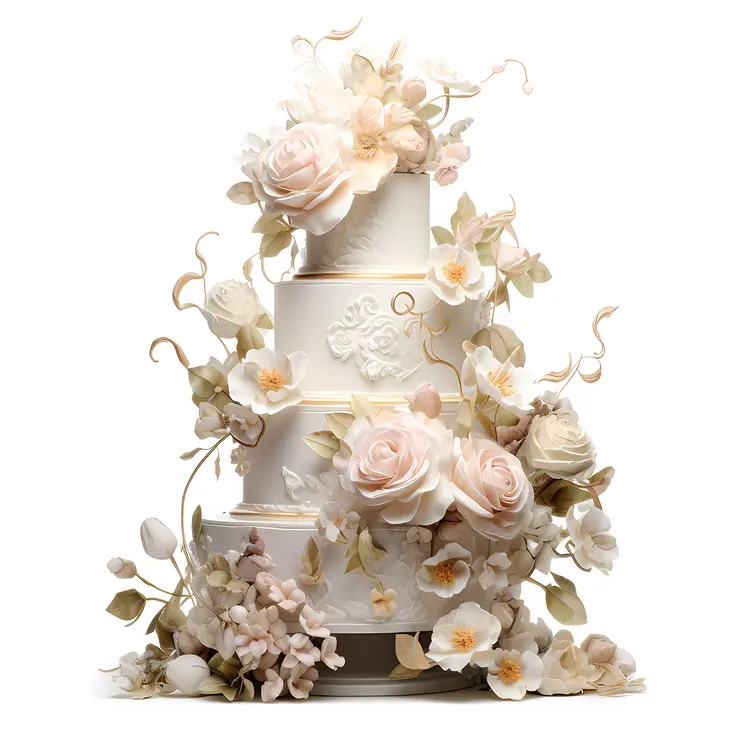 Beautiful Floral Wedding Cake
