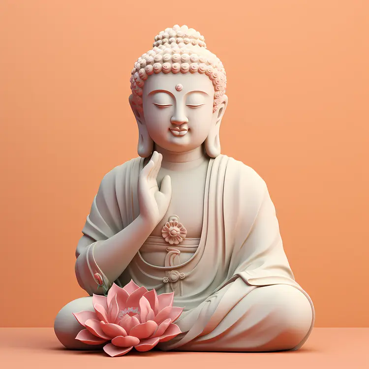 Buddha Statue with Hand Gesture Illustration
