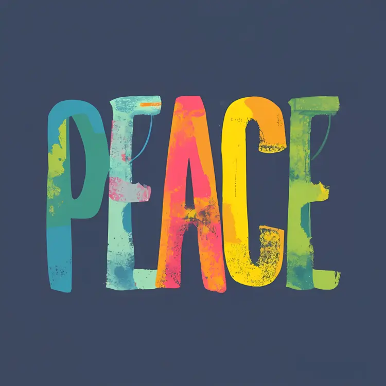 Colorful Peace Typography