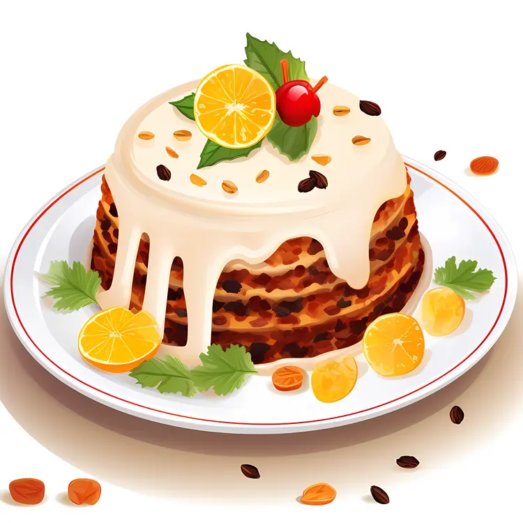 Delicious Cake with Orange and Cream