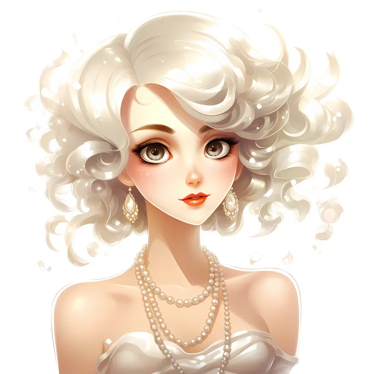 Elegant Girl with Pearls