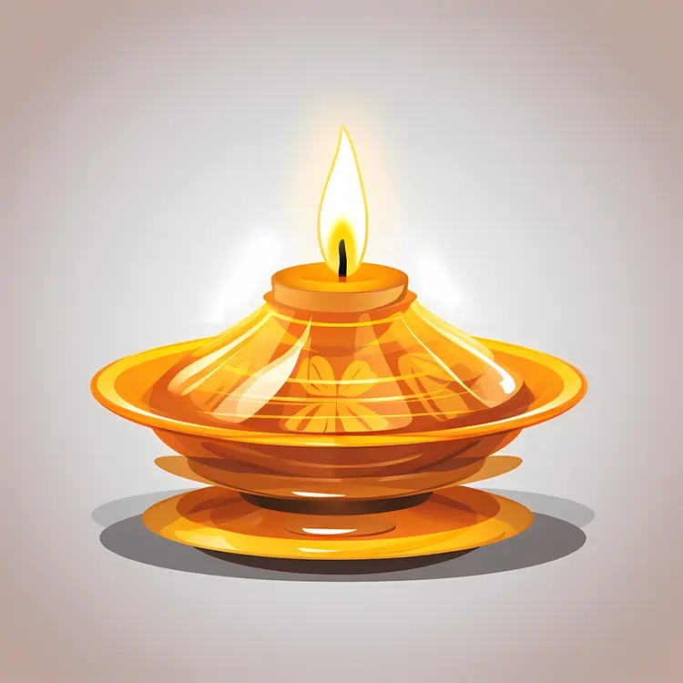 Traditional Oil Lamp Illustration for Diwali Celebration