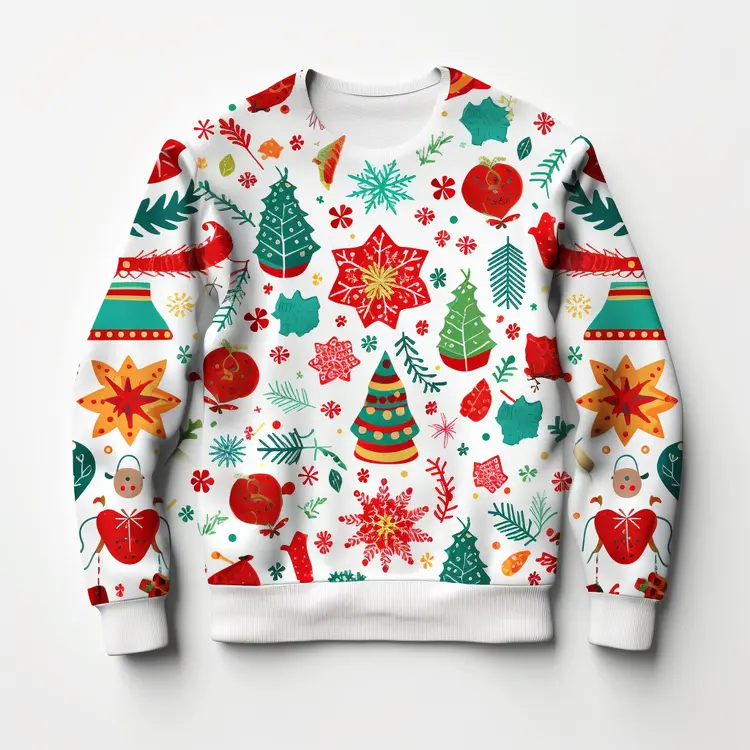 Festive Christmas Sweater with Holiday Designs
