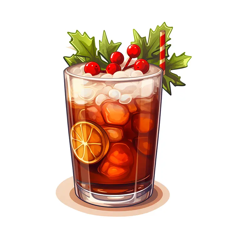 Refreshing Iced Drink with Berries