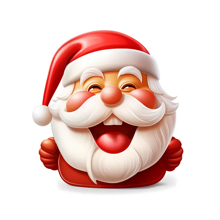 Cheerful Santa Claus in Red Suit