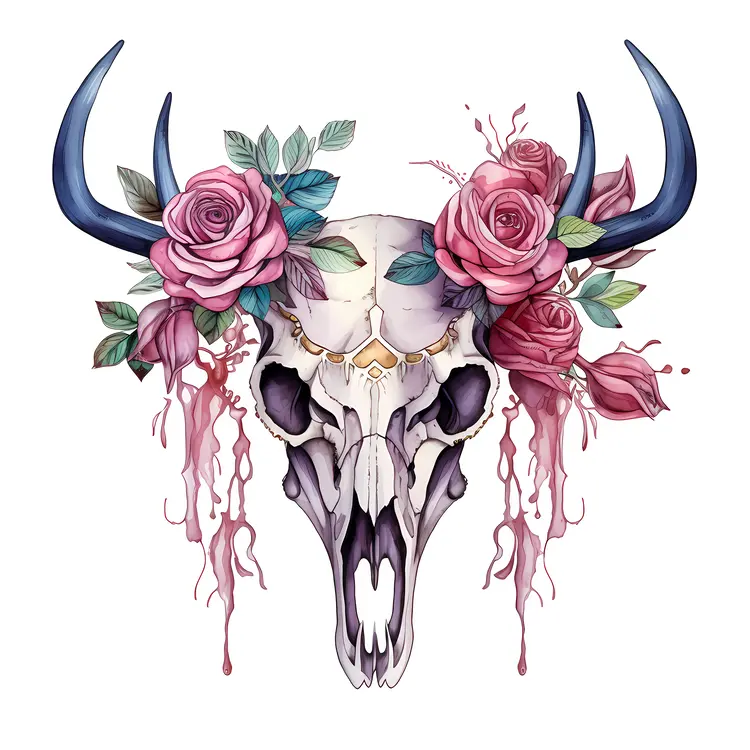 Decorative Skull with Roses