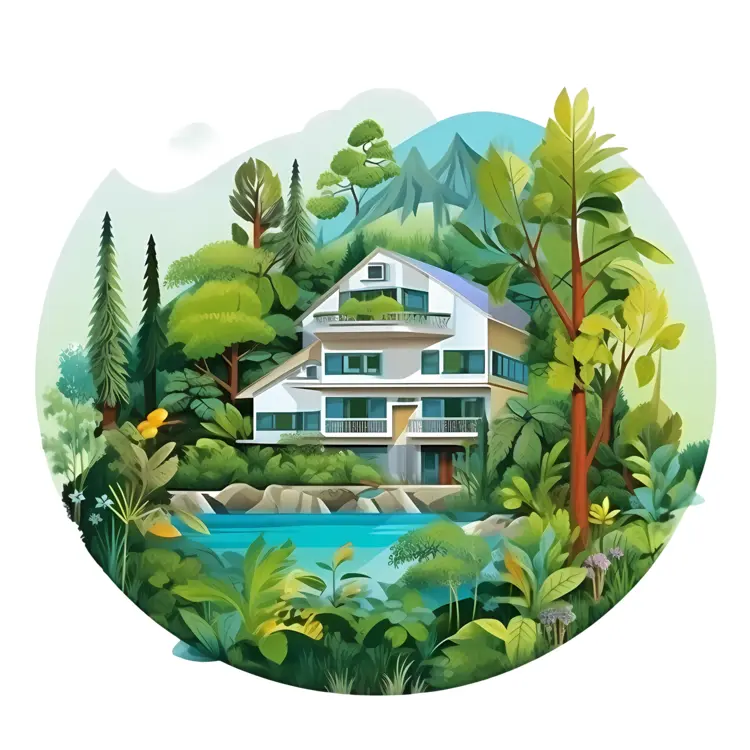 House in a Forest Landscape