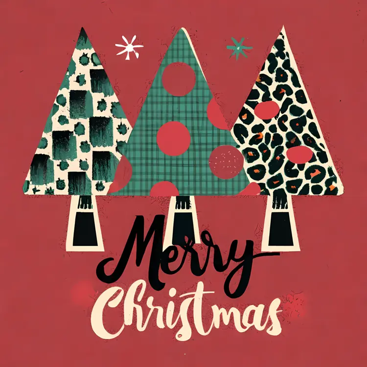 Merry Christmas with Patterned Trees