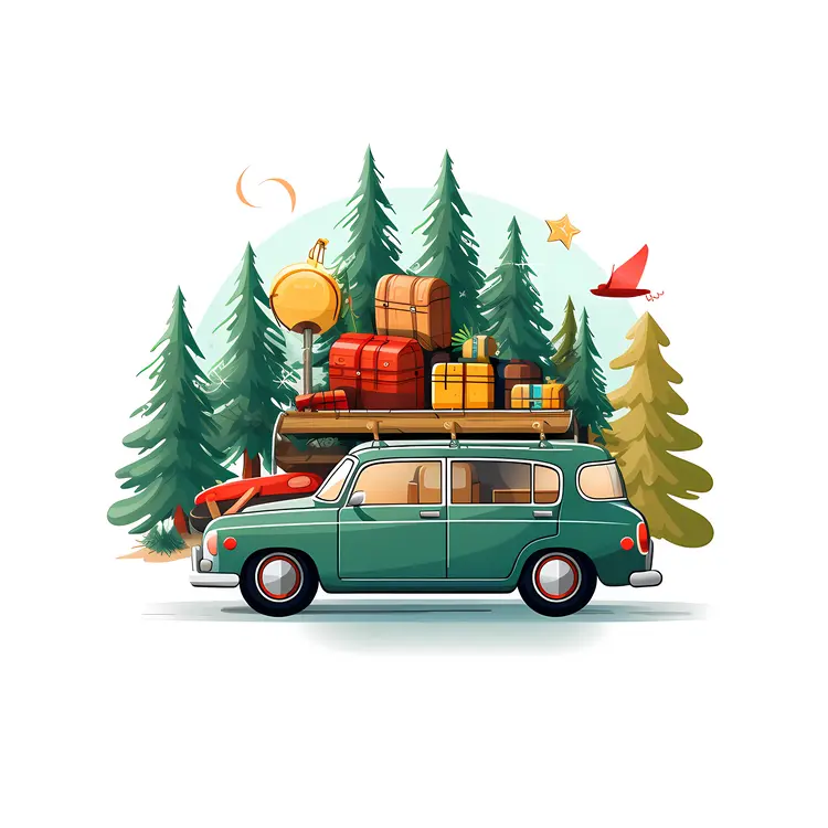 Car Loaded with Christmas Gifts