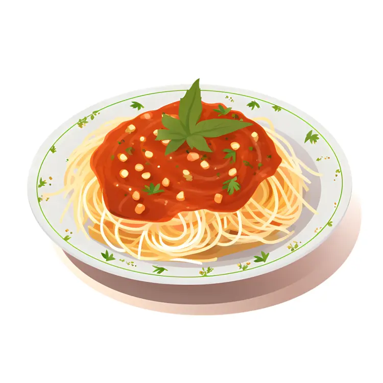 Spaghetti with Tomato Sauce and Basil
