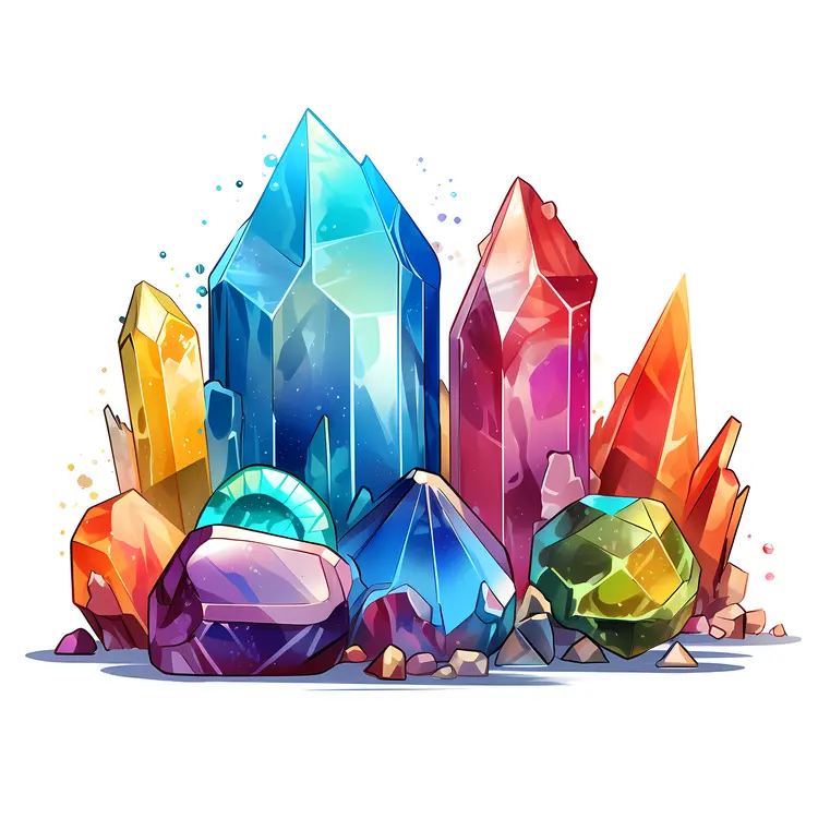 Beautiful Array of Colorful Crystals