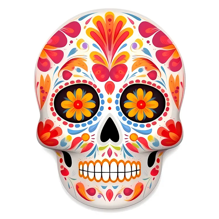 Colorful Sugar Skull for Day of the Dead Celebration