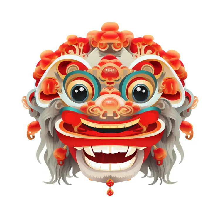 Smiling Lion Mask Illustration