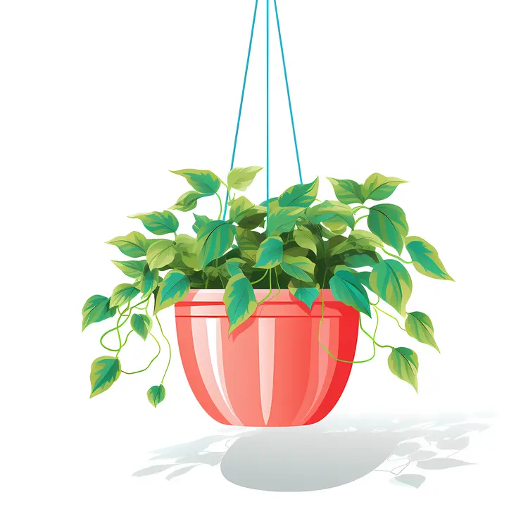 Beautiful Hanging Plant in Red Pot