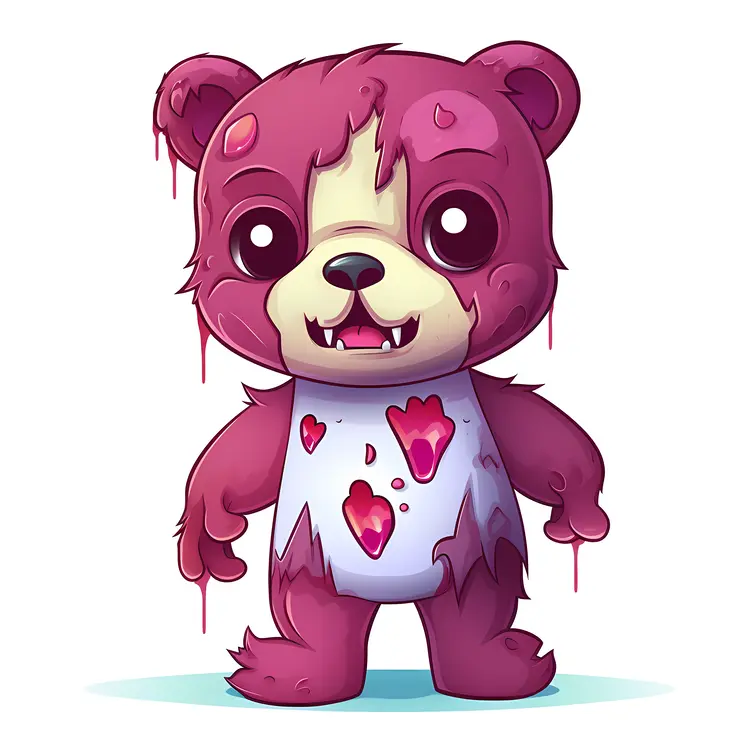 Cute Pink Cartoon Bear for Halloween