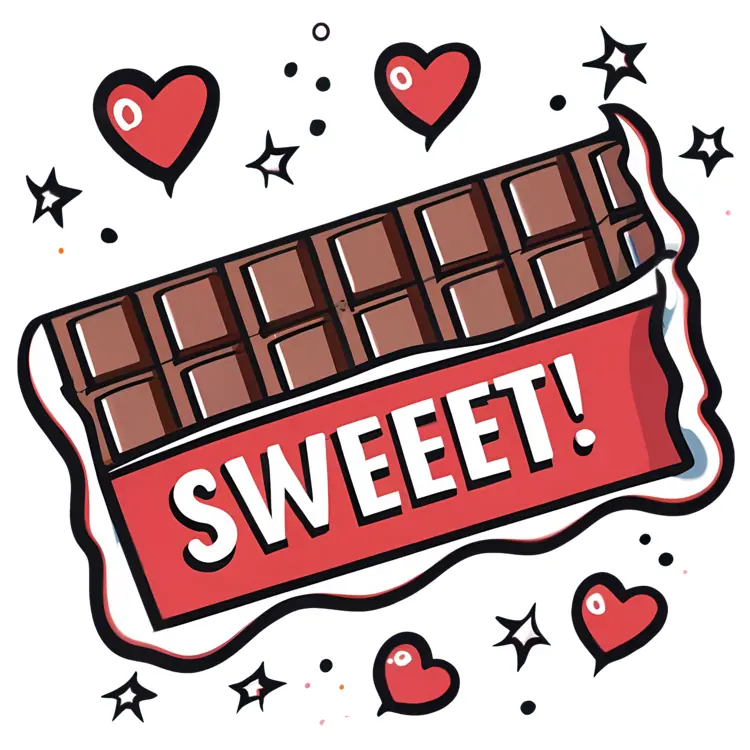Sweet Chocolate Bar with Hearts