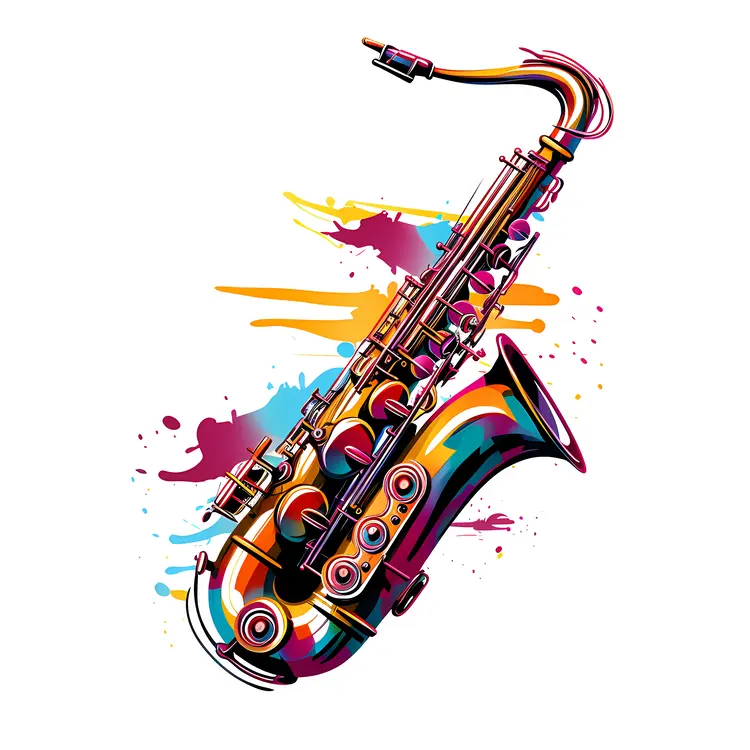 Saxophone with Colorful Paint