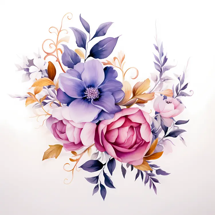 Elegant Purple and Pink Floral Arrangement