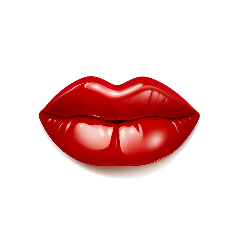 Bright Red Lips Illustration