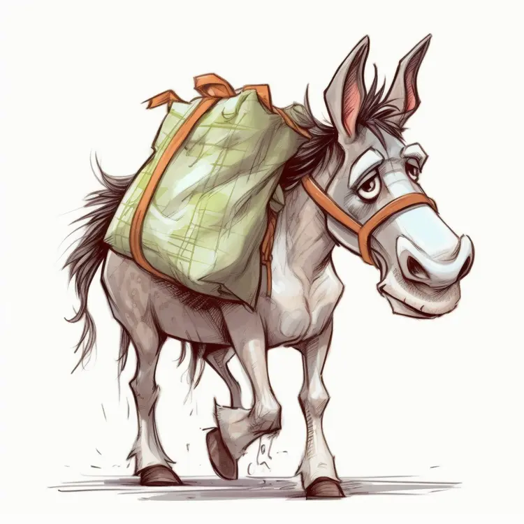 Cute Donkey Carrying a Load