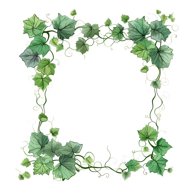 Green Leaves Botanical Frame