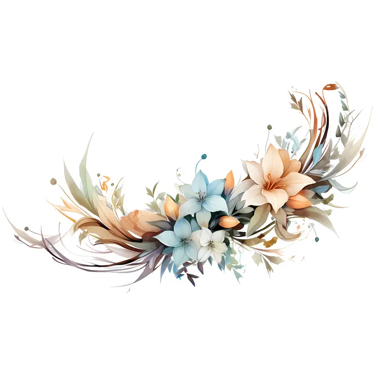 Blue and Peach Floral Arrangement