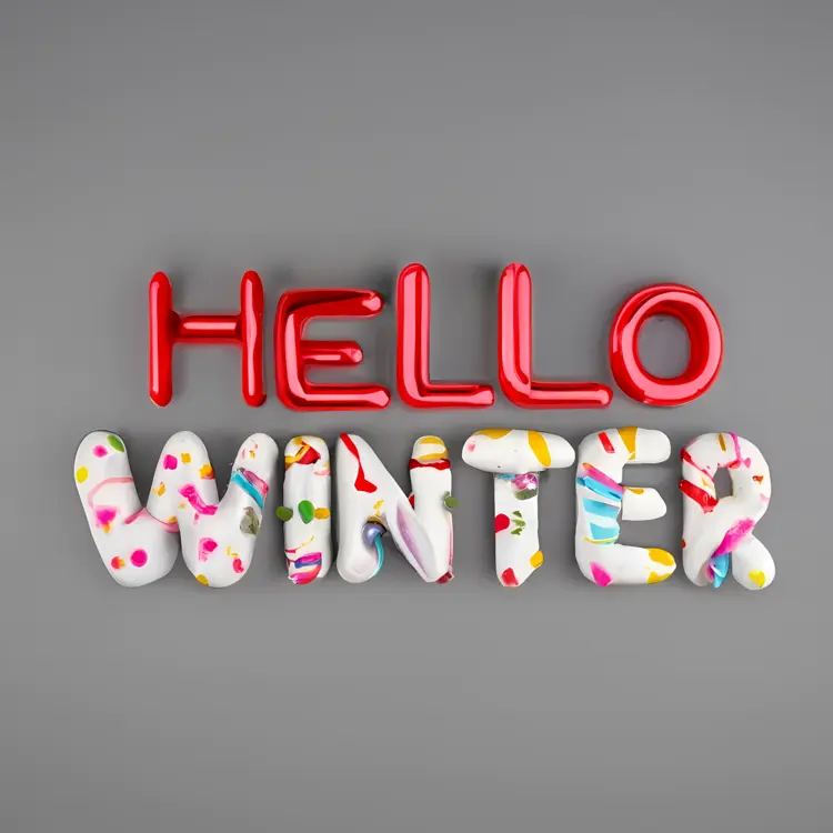 Colorful Hello Winter Letters