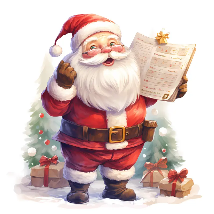 Santa Claus Reading a List