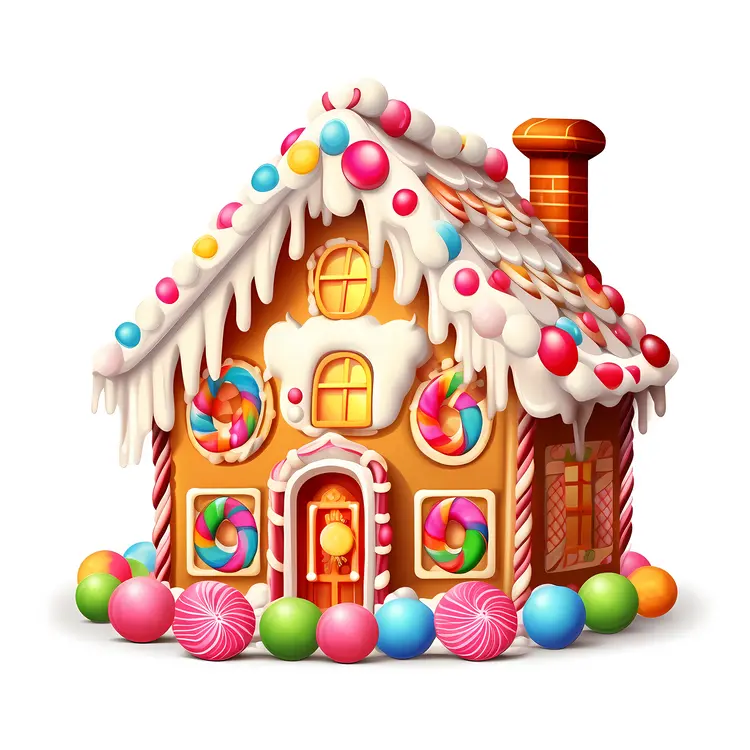 Gingerbread house with colorful candies