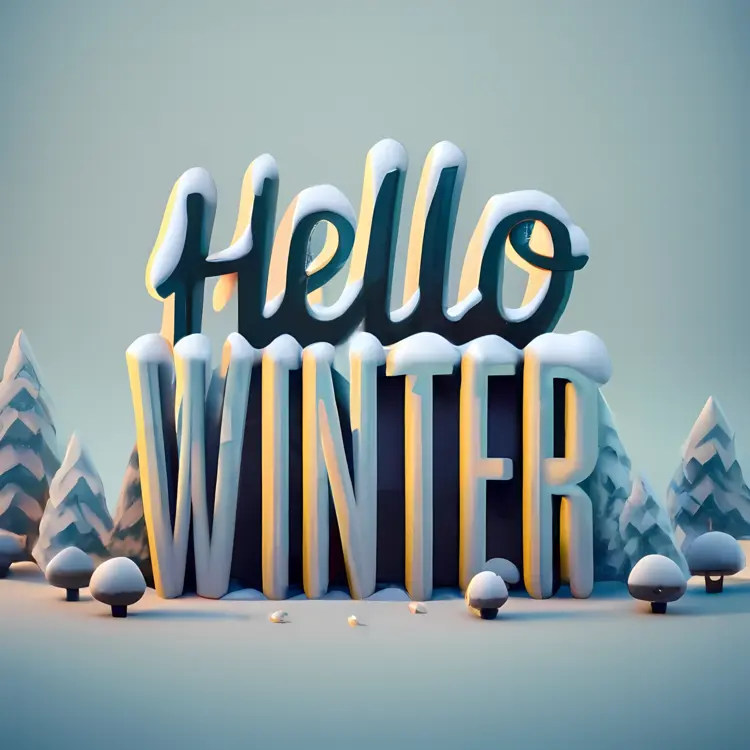 Hello Winter with Snow
