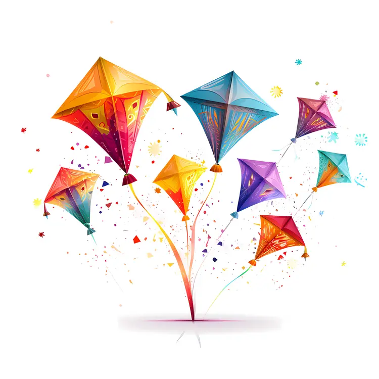 Colorful Kites Flying in the Sky