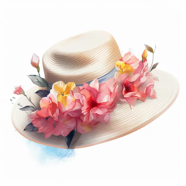 Elegant Floral Hat for Spring and Summer
