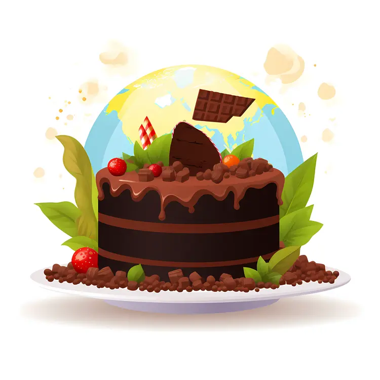 Delicious Chocolate Cake with Decorative Elements