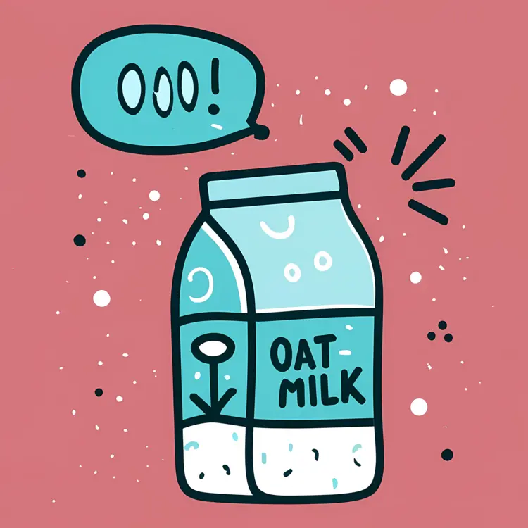 Surprised Oat Milk Cartoon with Speech Bubble
