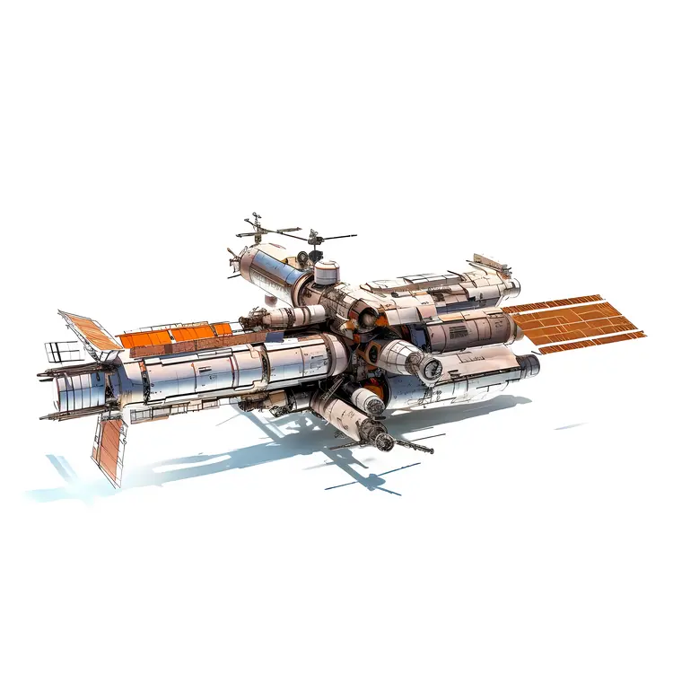 Futuristic Space Station Illustration