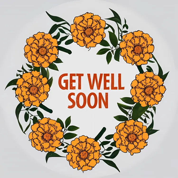 Get Well Soon Wreath with Orange Flowers